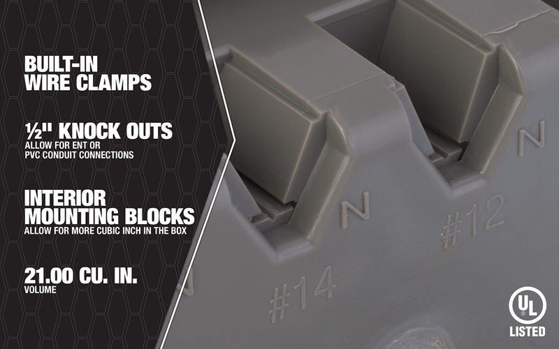 Southwire MSBMMT1G 1 Gang Multi Mount Device Box with Depth Adjustable; Heavy Duty 42lb - Image 5